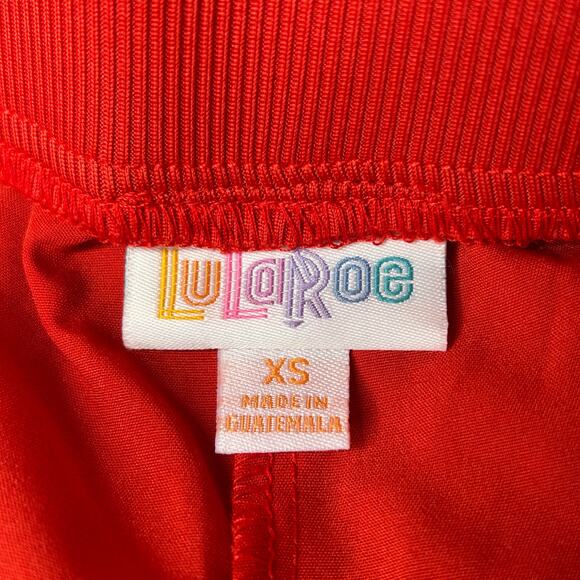 NEW Lularoe Crop Cargo Pants Women XS Runs Large Bright Red Athleisure Hiking - Picture 4 of 7